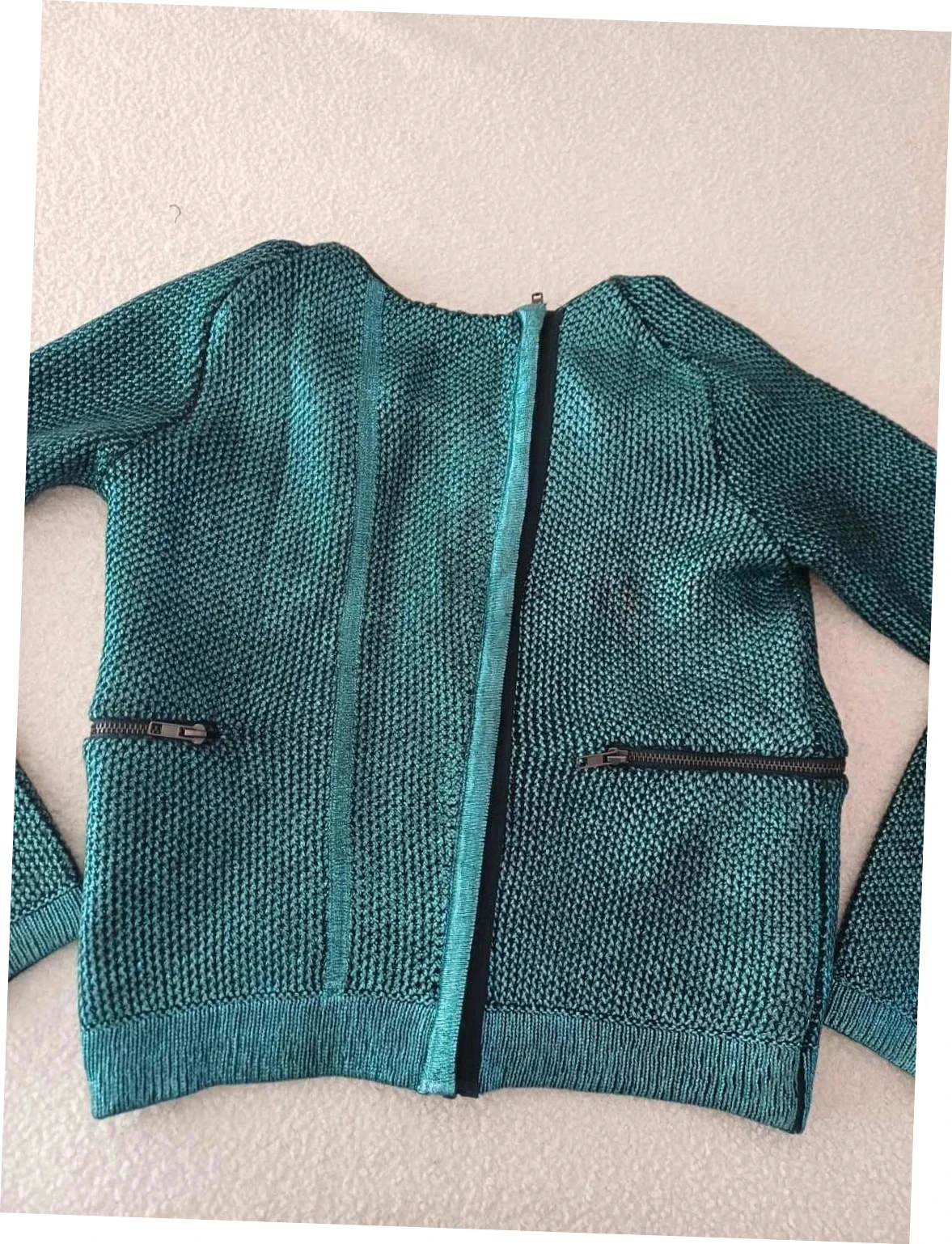 Chaqueta de punto metalizado verde esmeralda Kookaï - Talla 1 (S) – photo 3